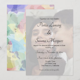 Imitate Vellum Effect Rainbow LGBTQ Hochzeit Einla Einladung