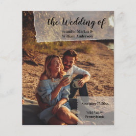 Imitate Vellum Foto Overlay Custom Wedding Program