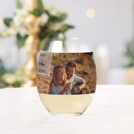Imitate Vellum Foto Overlay Custom Wedding Weinglas Ohne Stiel