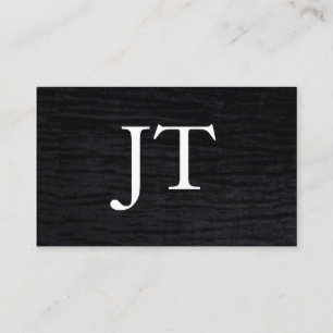 Imitate Velvet Schwarzweißdruck mit Monogramm Visitenkarte