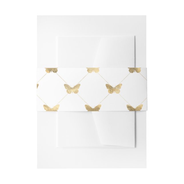 Imitate verdecken Gold Lattice Schmetterlingsmuste Einladungsbanderole (Vorderseite Beispiel)