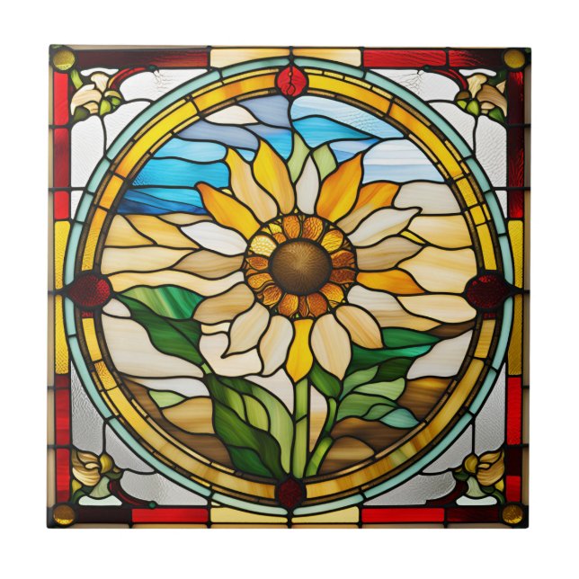 Imitate Verfestigte Glassonnenblume Fliese (Vorderseite)