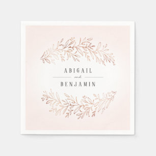 Imitate vergoldete Rose Gold botanische Hochzeit Serviette