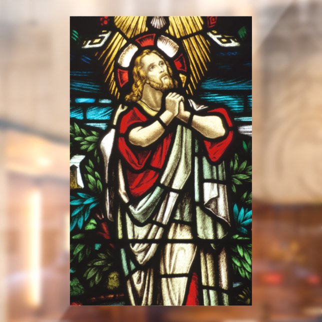 Imitate verklebten Glass Jesus, der in der Wildnis Fensteraufkleber (Blatt 2)