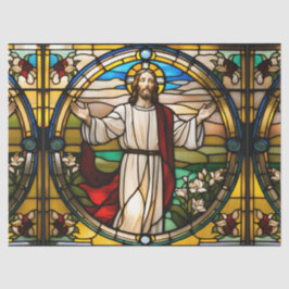 Imitate verklebten Jesus aus Glas mit Waffenaussch Seidenpapier