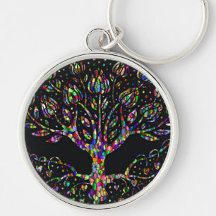 Imitate verklebter Glasbaum für den Wohlstand Schl Schlüsselanhänger