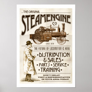 Imitate Viktorianisch Steam Motor Co Plakat