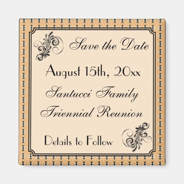Imitate Vintag Family Wiedersehen Save the Date Magnet (Vorne)