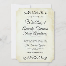 Imitate Vintage Parchment Western Stilhochzeit Einladung