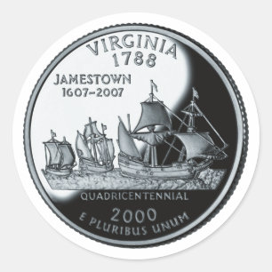Imitate Virginia Staat Quarter Runder Aufkleber