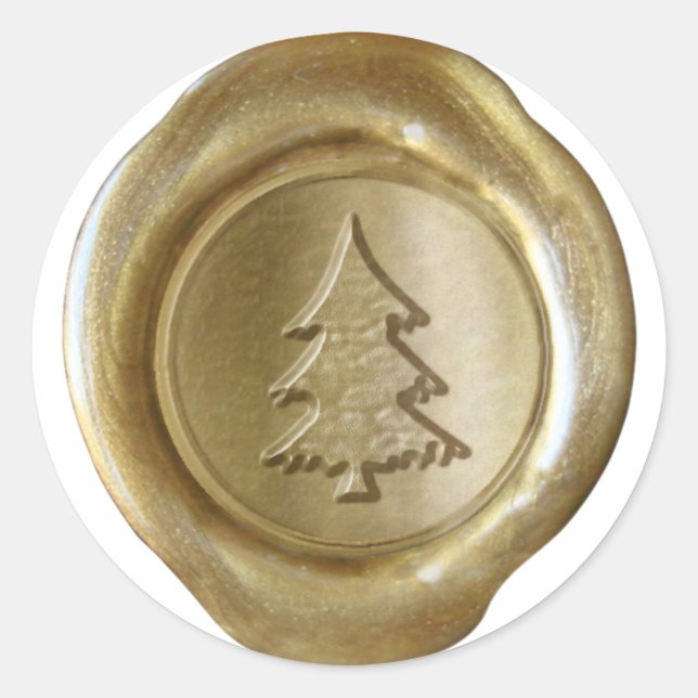 Imitate Wachs Siegel - Gold - CHRISTMAS TREM II Runder Aufkleber (Vorderseite)