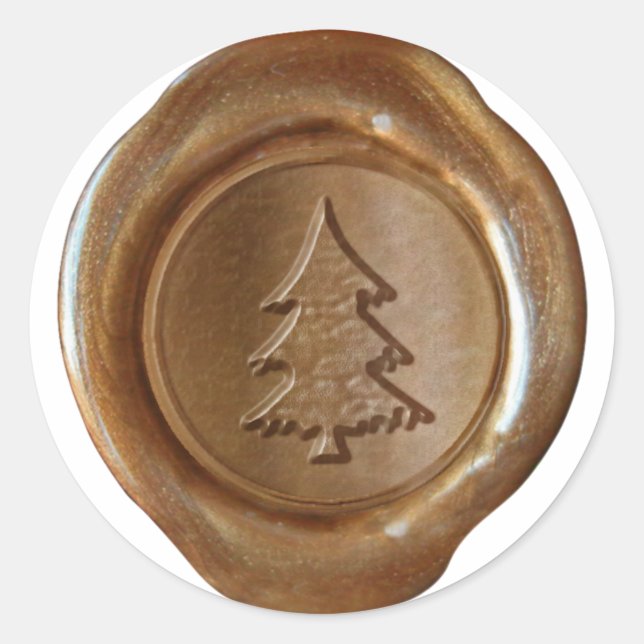 Imitate Wachs Siegel - Kupfer - CHRISTMAS TREM II Runder Aufkleber (Vorderseite)
