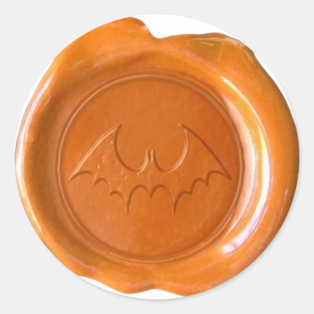 Imitate Wachs Siegel - Orange - BVT 02 Runder Aufkleber (Vorderseite)
