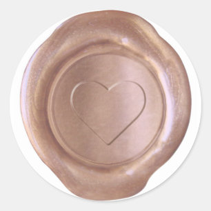 Imitate Wachs Siegel - Rose Gold - Herz Runder Aufkleber