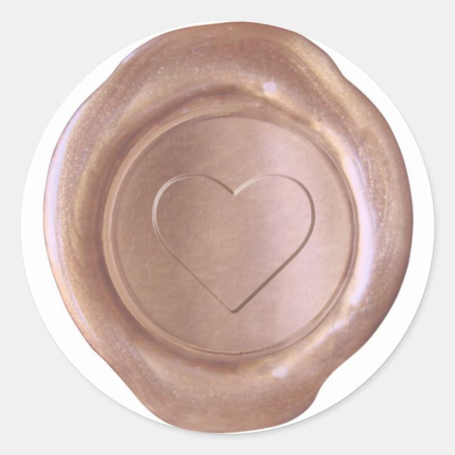 Imitate Wachs Siegel - Rose Gold - Herz Runder Aufkleber (Vorderseite)