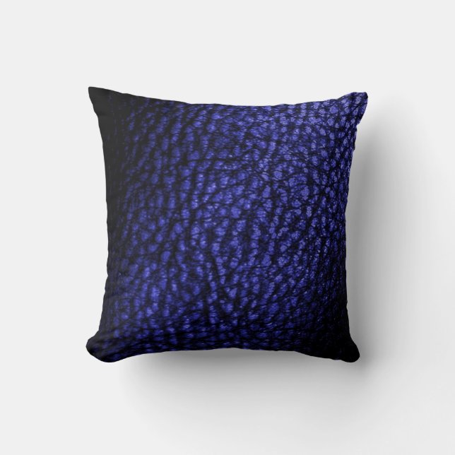 Imitate warmen Navy Blue Metalic Leather Solid Kissen (Vorderseite)