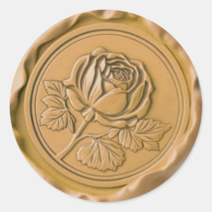 Imitate Wax Briefmarke Umschlag Aufkleber Gold Ros