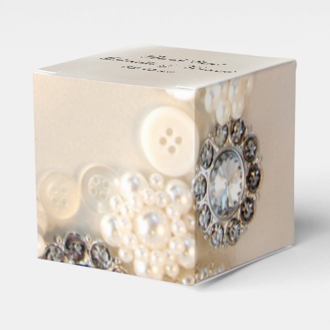 Imitate Weiße Perlen und Diamanttasten Hochzeit Geschenkschachtel (Vorderseite)