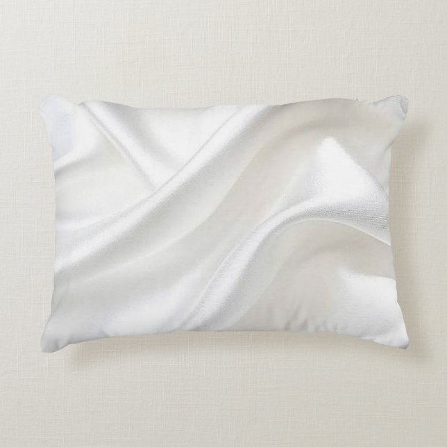 Imitate Weißer Satin Akzent Kissen (Vorderseite)