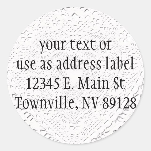 Imitate Weißer Spitzenstoff Hintergrund Runder Aufkleber (Vorderseite)