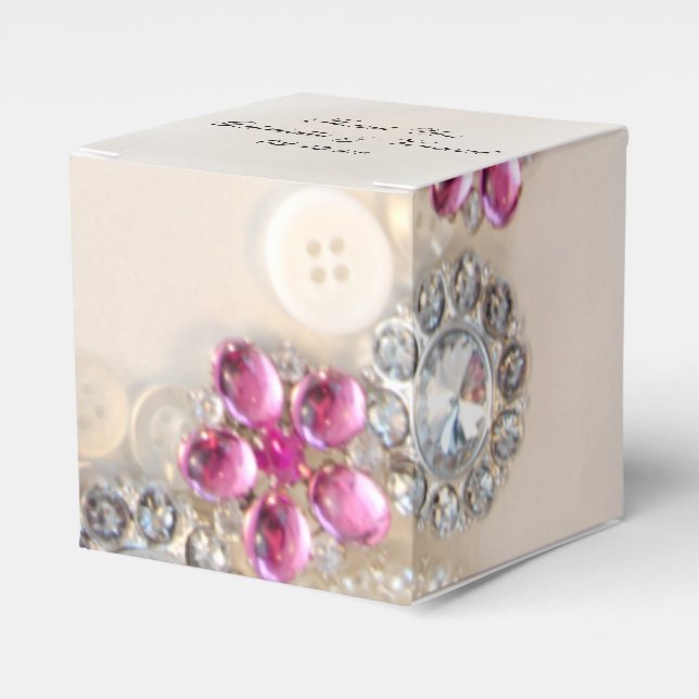 Imitate Weißpearls Rosa Diamanttasten Hochzeit Geschenkschachtel (Vorderseite)