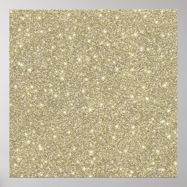 Imitate White Gold Glitzer Elegante Elegante Poster (Vorne)