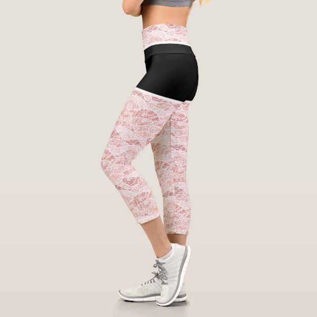 Imitate White Lace Fishnet Capri Leggings - Spaß (Links)