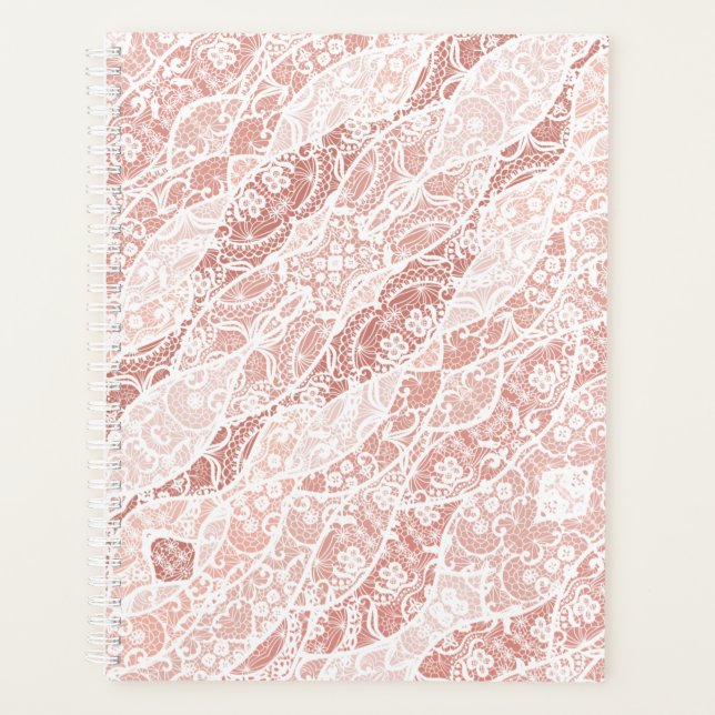 Imitate White Lace Fishnet Planner Geschenk Planer (Vorderseite)