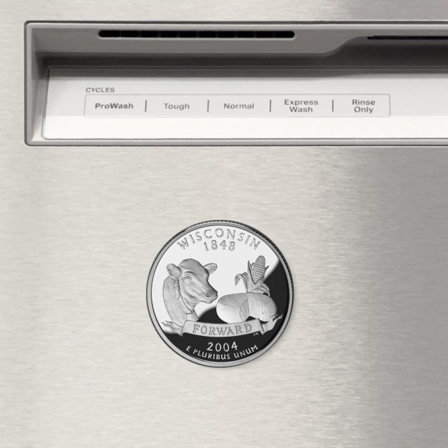 Imitate Wisconsin Staat Quarter Kuh Käse Maisfarm Magnet (In Situ (Geschirrspüler))