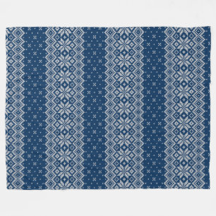 Imitate Wolle Knittern Muster Blau und Weiß Fleecedecke