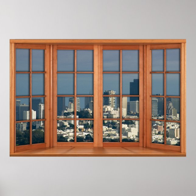 Imitate Wooden Bay Window Illusion - San Francisco Poster (Vorne)