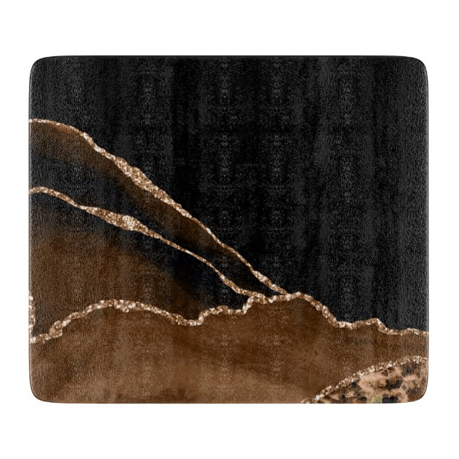 Imitate Wüste Brown marmorierten Agate Zeitstone Schneidebrett (Vorderseite)