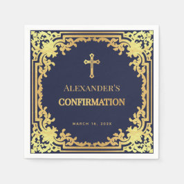 Imitate zur Bestätigung von Blauem Boy Gold Cross  Serviette