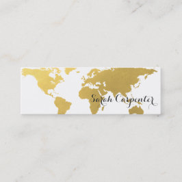 Imitatgold | der Weltkarte | elegant Mini Visitenkarte