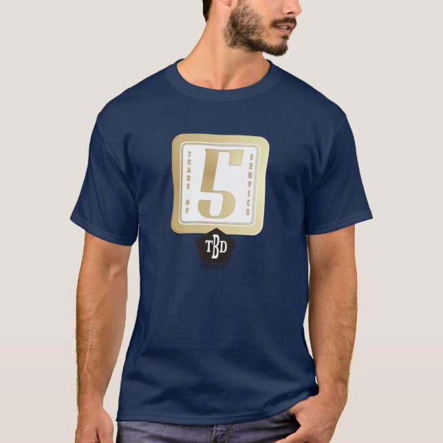 Imitatgoldangestellter 5 Jahre Service-Preis T-Shirt (Vorderseite)