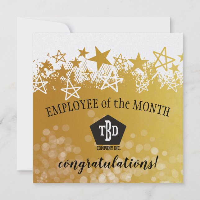 Imitatgoldangestellter der Monatspreiskarte Dankeskarte (Vorderseite)