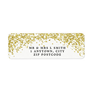 Imitatgoldconfetti-Rücksendeadressen-Aufkleber
