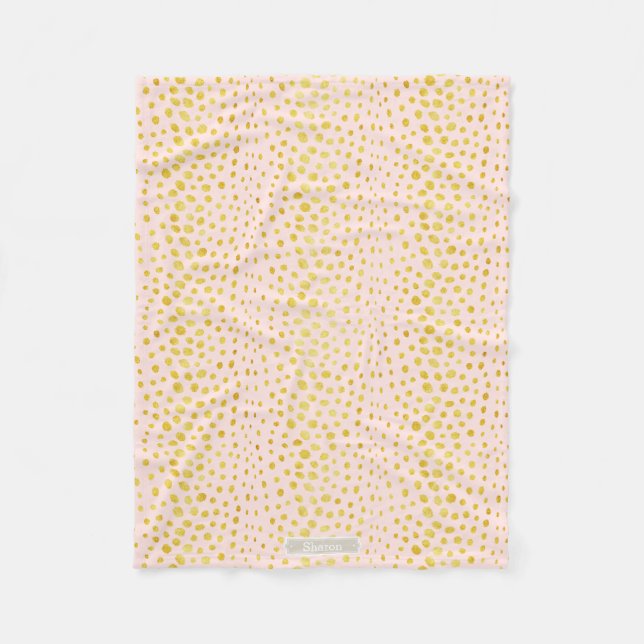 ImitatgoldGlitter Cheetah-Druckmonogramm des Chic Fleecedecke (Vorderseite)