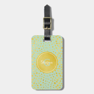 ImitatgoldGlitter Cheetah-Druckmonogramm des Chic Gepäckanhänger