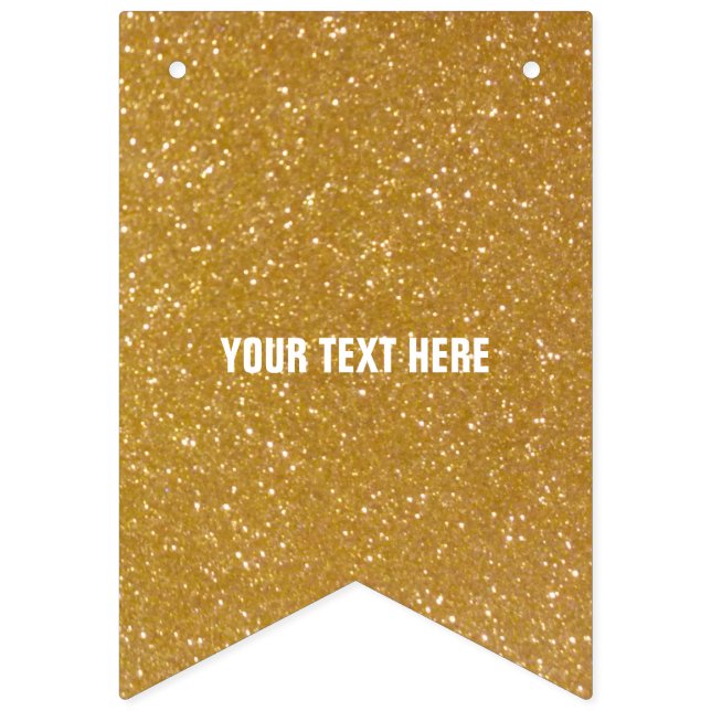 ImitatgoldGlitter-Druckbild-Partyflaggenfahne Wimpelkette (Erste Fahne)