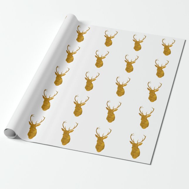 Imitatgoldhirschrotwildweihnachtsverpackungspapier Geschenkpapier (Ungerollt)
