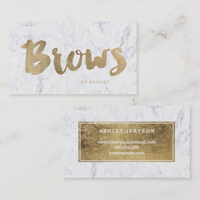 Imitatgoldtypographiemarmor der Brauen moderner Visitenkarte (Vorne/Hinten)