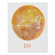 Aquarelle jaune Leo Constellation