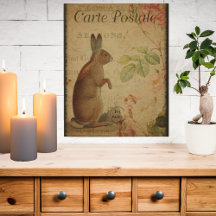 Carte postale Reproduction de lapin vintage
