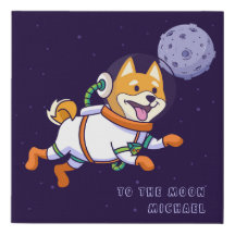 Dogecoin À La Lune Shiba Inu Chien Personnalisé