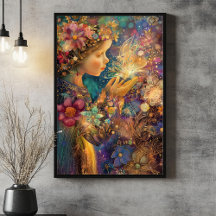 Flore magique Elle tient la lumière