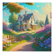 maison rurale avec jardin fleuri