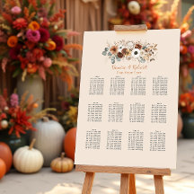 Plan de table de mariage aux fleurs séchées d'auto