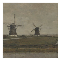 Polder avec moulins près d'Overschie