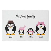 Portrait personnalisé de la famille des pingouins